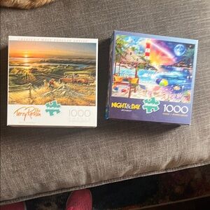 Buffalo David Bitton Puzzle Set - Sunset and Beach Scenes